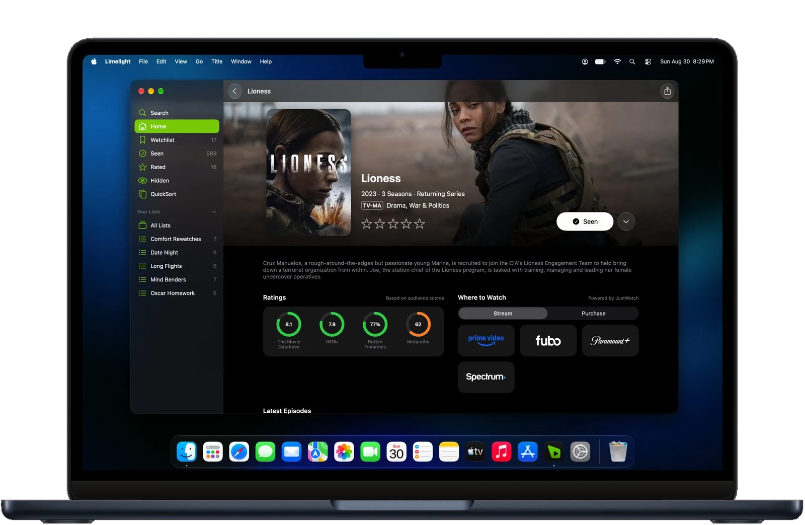 Lioness on Limelight for Mac with ratings, where to watch, and the cast