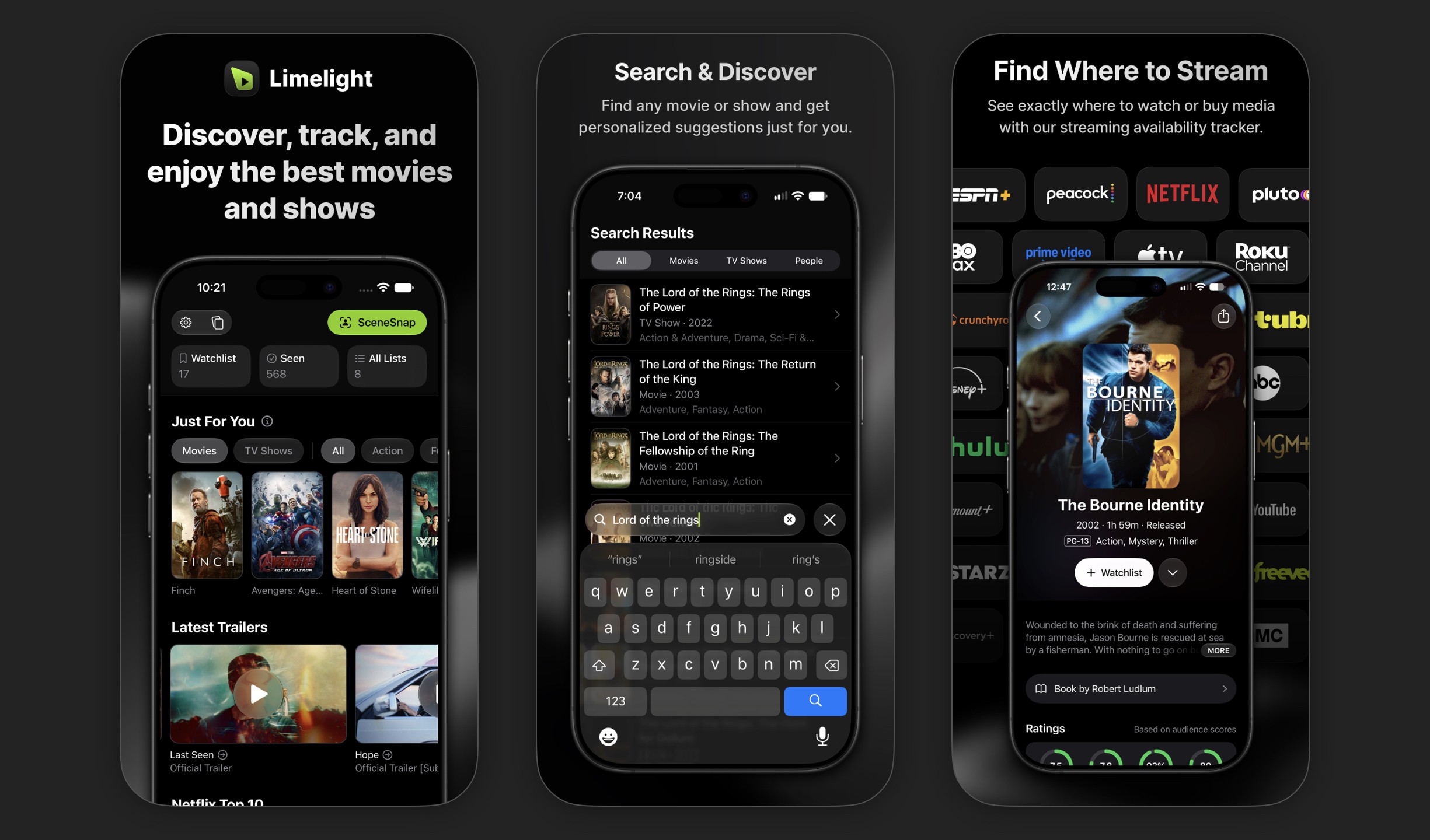 Limelight on iPhone: the home screen, search, and where to stream