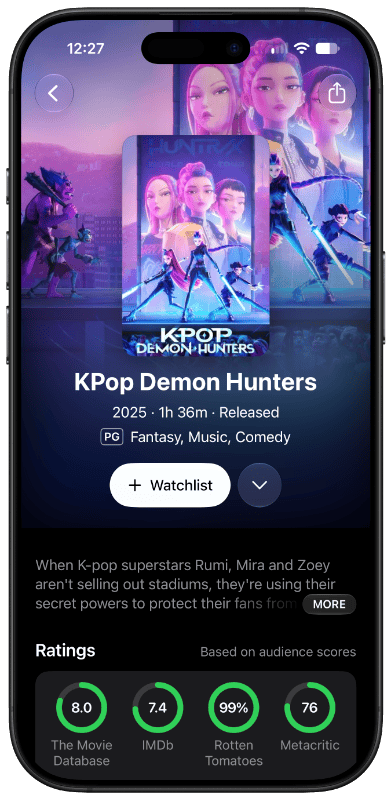 KPop Demon Hunters title page in Limelight
